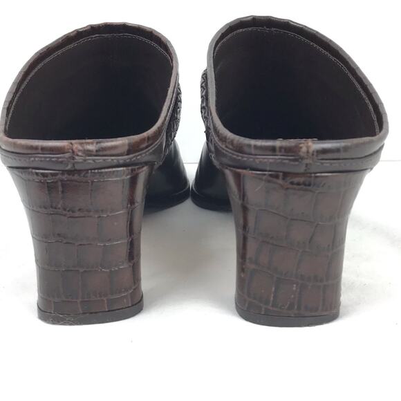 Brighton Tapa Leather Embellished Mules Brown 8.5N - Picture 5 of 8